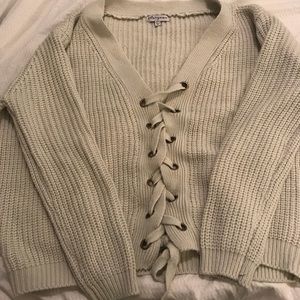 Lace Up Sweater